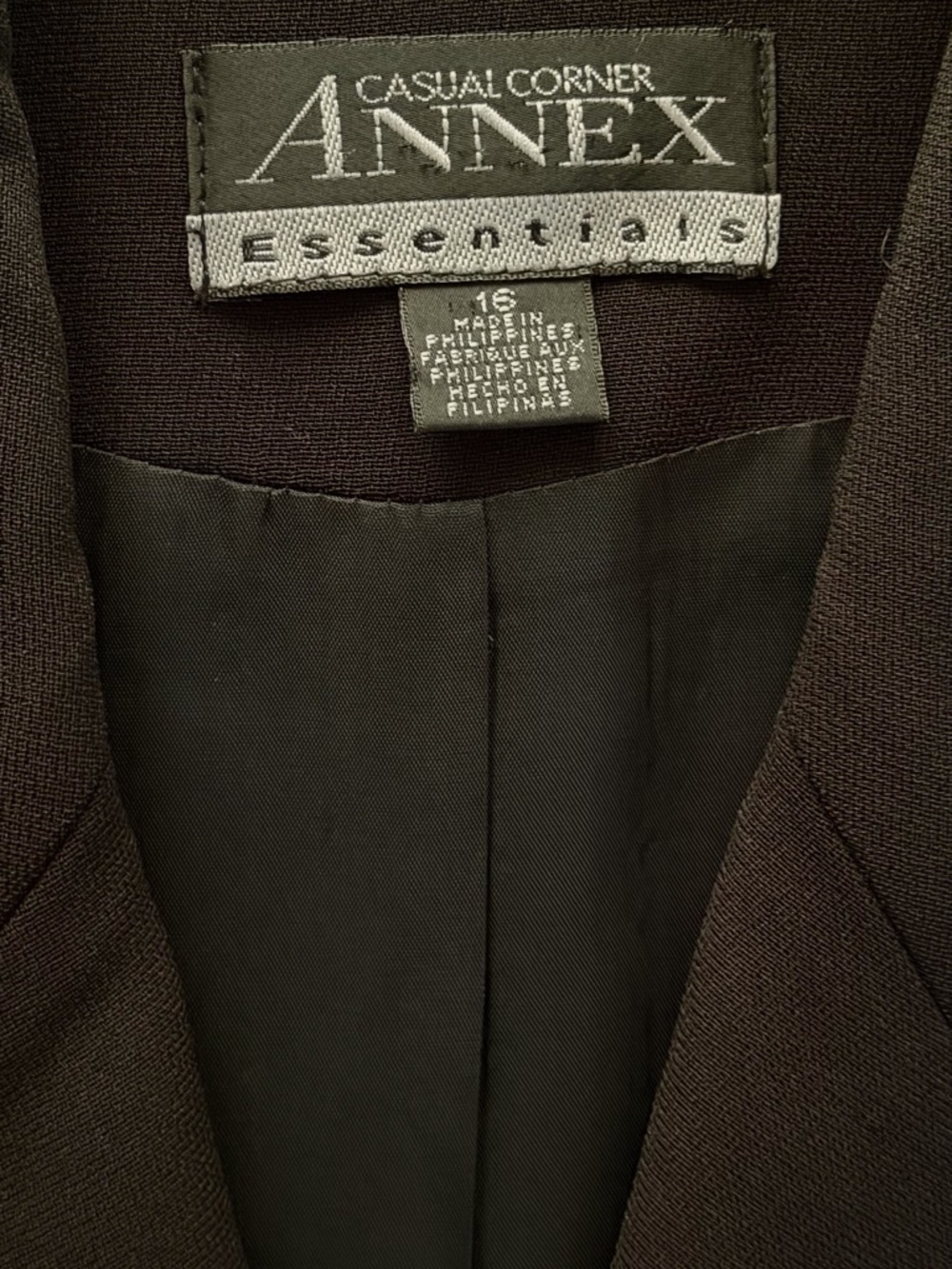 CASUAL CORNER ANNEX Essentials Professional Black Button Jacket Pant Suit Sz 16 - Picture 4 of 15